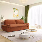 MAYEERTY Canapé-lit convertible 73.2 Queen, 3-en-1, Causeuse multifonctionnelle en velours orange