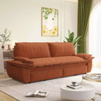 MAYEERTY Canapé-lit convertible 73.2 Queen, 3-en-1, Causeuse multifonctionnelle en velours orange