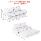MAYEERTY Canapé-lit convertible 73.2 Queen, 3-en-1, Causeuse multifonctionnelle en velours orange