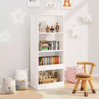 Bibliothèque pour enfants, étagère à 4 niveaux, organisateur de livres, meuble de rangement de jouets, blanc