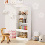 Bibliothèque pour enfants, étagère à 4 niveaux, organisateur de livres, meuble de rangement de jouets, blanc