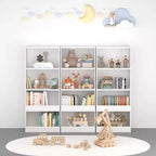 Bibliothèque pour enfants, étagère à 4 niveaux, organisateur de livres, meuble de rangement de jouets, blanc