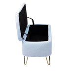 Banc de rangement ottoman moderne Okak avec pieds en métal doré, banc d'entrée en fausse fourrure avec siège rembourré, banc de bout de lit pour salon