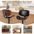 JIONJOY Lot de 2 tabourets de bar pivotants – Chaises réglables hauteur comptoir avec dossier et repose-pieds, cuir PU, style industriel moderne