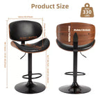 JIONJOY Lot de 2 tabourets de bar pivotants – Chaises réglables hauteur comptoir avec dossier et repose-pieds, cuir PU, style industriel moderne
