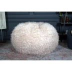 Fauteuil Pouf en Fausse Fourrure TUYOHW, Chaise de Sol Ronde en Mousse Haute Densité pour un Confort Moelleux, Chaise Longue Confortable pour Salon