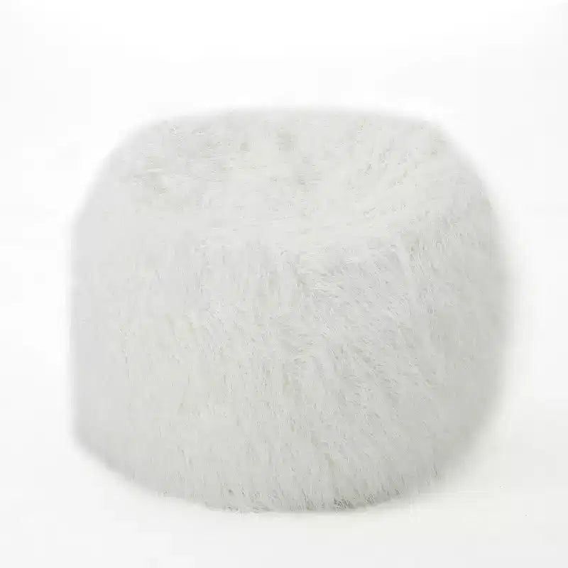 Fauteuil Pouf en Fausse Fourrure TUYOHW, Chaise de Sol Ronde en Mousse Haute Densité pour un Confort Moelleux, Chaise Longue Confortable pour Salon