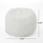 Fauteuil Pouf en Fausse Fourrure TUYOHW, Chaise de Sol Ronde en Mousse Haute Densité pour un Confort Moelleux, Chaise Longue Confortable pour Salon