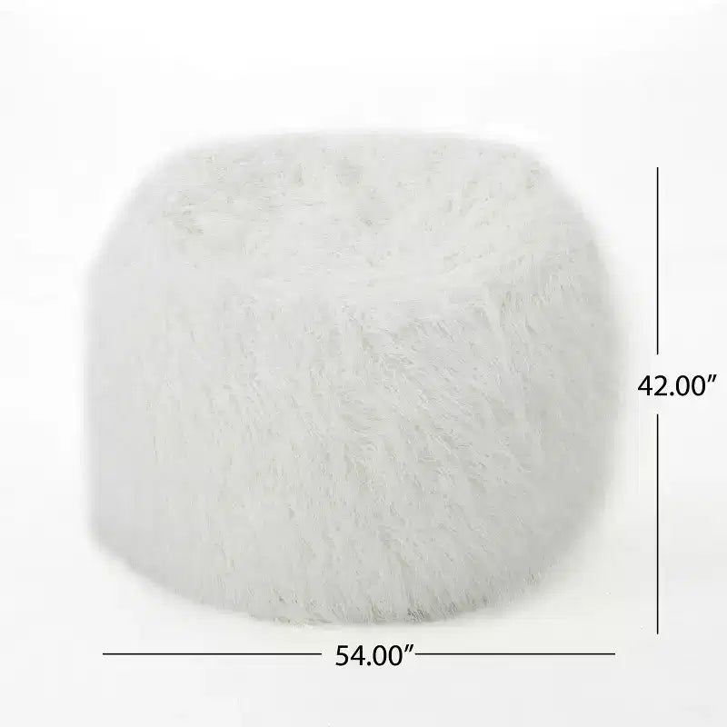 Fauteuil Pouf en Fausse Fourrure TUYOHW, Chaise de Sol Ronde en Mousse Haute Densité pour un Confort Moelleux, Chaise Longue Confortable pour Salon