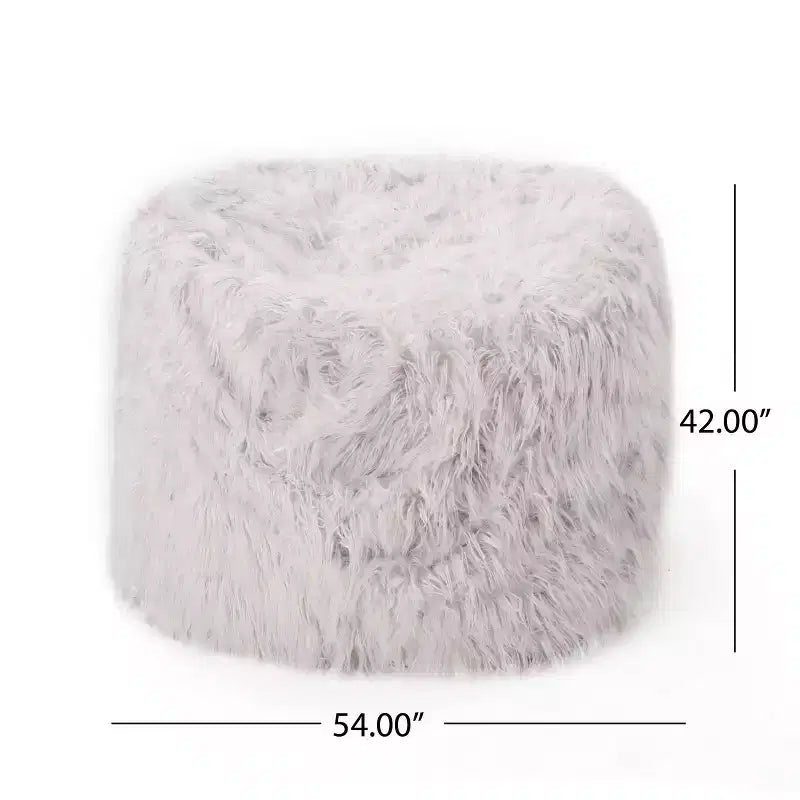 Fauteuil Pouf en Fausse Fourrure TUYOHW, Chaise de Sol Ronde en Mousse Haute Densité pour un Confort Moelleux, Chaise Longue Confortable pour Salon