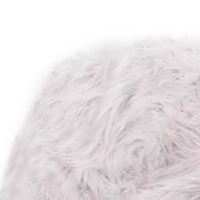 Fauteuil Pouf en Fausse Fourrure TUYOHW, Chaise de Sol Ronde en Mousse Haute Densité pour un Confort Moelleux, Chaise Longue Confortable pour Salon