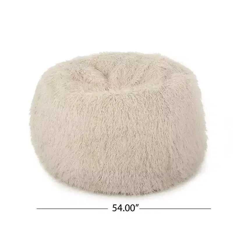 Fauteuil Pouf en Fausse Fourrure TUYOHW, Chaise de Sol Ronde en Mousse Haute Densité pour un Confort Moelleux, Chaise Longue Confortable pour Salon