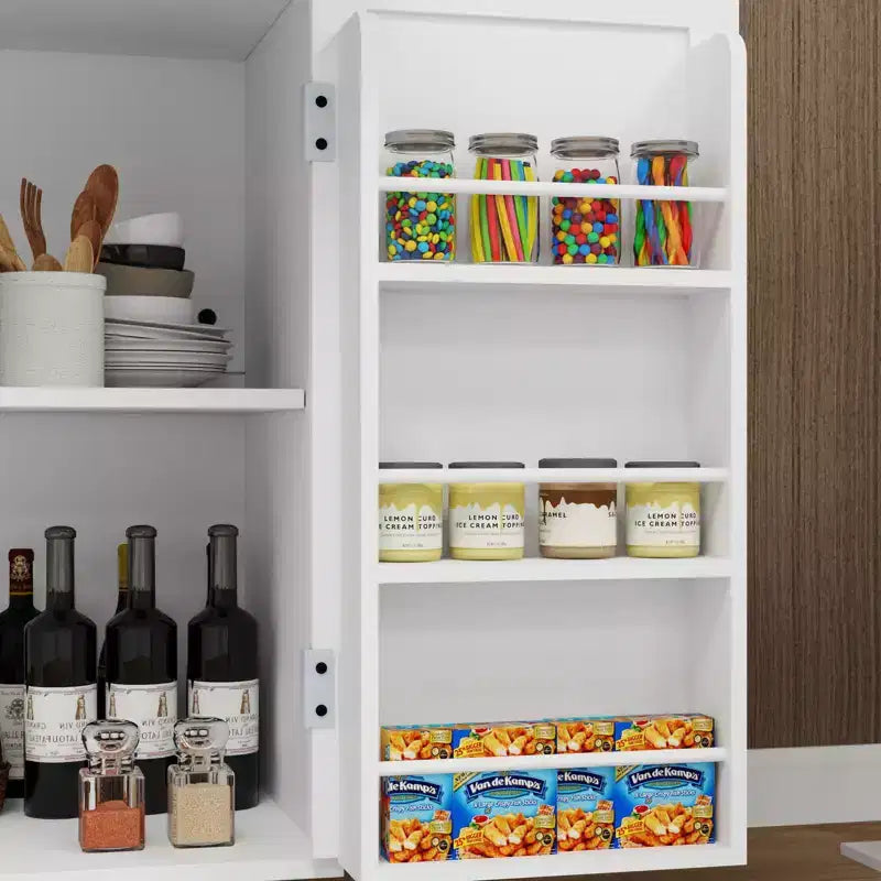 TUYOHW Îlot de cuisine avec plateau en bois d'hévéa, îlot de cuisine roulant avec tiroir, étagères réglables, porte-serviettes et porte-épices pour cuisine, salle à manger