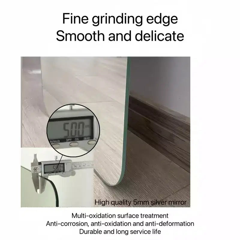 TUYOHW Grand Miroir sur Pied Moderne pour Chambre à Coucher, Dressing, Miroir Mural Antidéflagrant avec Coins Arrondis, 140 cm