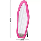 Miroir décoratif en flanelle pleine longueur TUYOHW pour chambre à coucher, dressing, miroir mural pleine longueur sur pied original avec cadre en bois, Rose