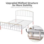 Cadre de lit en métal avec tête de lit, cadre de lit avec 4 tiroirs de rangement, lit queen size robuste avec rangement sous le lit/sommier tapissier non requis