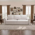 MAYEERTY 93.7 King Pull Out Sofa Bed, 3-in-1 Velvet Convertible Sleeper Sofa with Nailhead Trim& Rolled Arm Beige