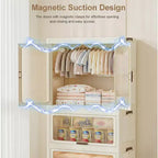 Armoire de rangement avec couvercle, grandes boîtes de rangement en plastique, armoire pliable avec roulettes, boîtes de rangement empilables avec porte
