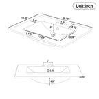 Meuble-lavabo de salle de bain compact de 61 cm avec évier, armoire de rangement de salle de bain avec tiroirs et étagère de porte, meuble-lavabo à lavabo simple