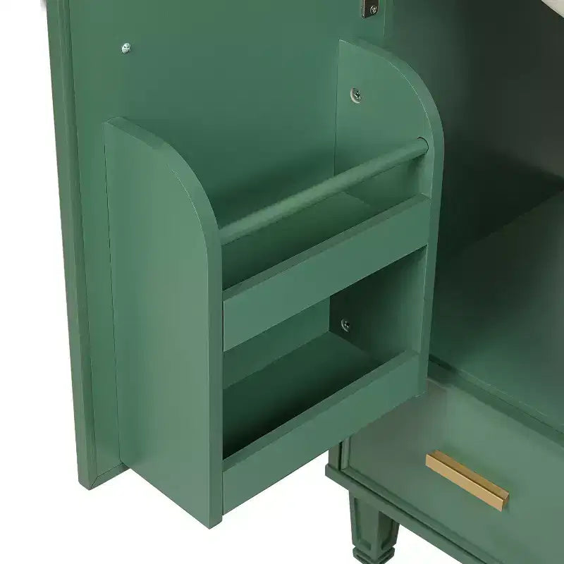 Meuble-lavabo de salle de bain compact de 61 cm avec évier, armoire de rangement de salle de bain avec tiroirs et étagère de porte, meuble-lavabo à lavabo simple