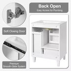 Meuble-lavabo de salle de bain compact de 61 cm avec évier, armoire de rangement de salle de bain avec tiroirs et étagère de porte, meuble-lavabo à lavabo simple