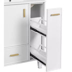 Meuble-lavabo de salle de bain compact de 61 cm avec évier, armoire de rangement de salle de bain avec tiroirs et étagère de porte, meuble-lavabo à lavabo simple