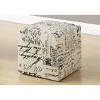 TUYOHW Lot de 2 poufs beiges imprimés de texte 12, Repose-pieds d'appoint pour salon et chambre à coucher, Pouf pour enfants avec rembourrage en mousse haute densité, Prêt à l'emploi