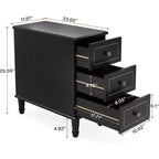 Table d'appoint Lantine Wood, Table de chevet étroite entièrement assemblée avec tiroirs, Table de chevet fine pour petits espaces, Salon, Chambre, Noir