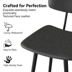 Tabourets de bar Dyonery hauteur comptoir 65 cm, en similicuir avec dossier, imperméables et cadre en métal robuste pour îlot de cuisine, gris rustique