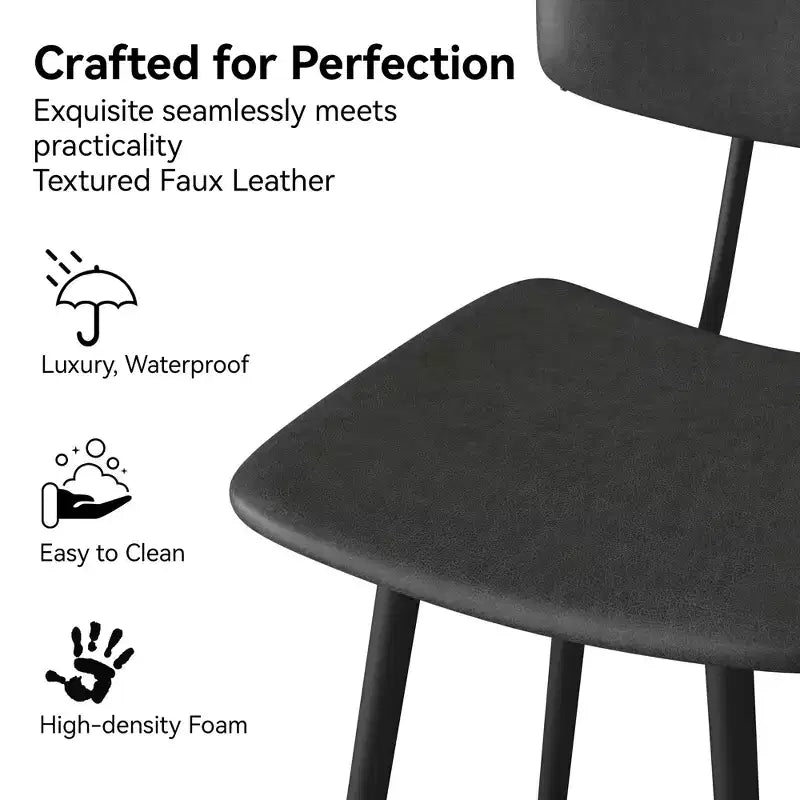 Tabourets de bar Dyonery hauteur comptoir 65 cm, en similicuir avec dossier, imperméables et cadre en métal robuste pour îlot de cuisine, gris rustique