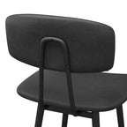 Tabourets de bar Dyonery hauteur comptoir 65 cm, en similicuir avec dossier, imperméables et cadre en métal robuste pour îlot de cuisine, gris rustique