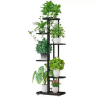 Metal Plant Stand, 6-Tier Corner Flower Shelf with Capacity for 7 Pots, Indoor & Outdoor Multi-Level Plant Display