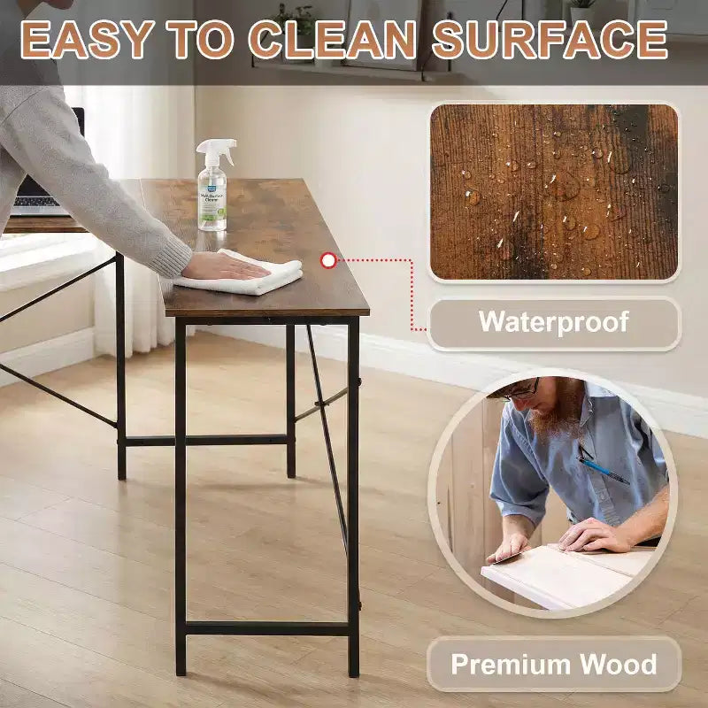 BestMassage Bureau d'ordinateur moderne en L pour bureau à domicile, bureau de jeu robuste avec support CPU et sac de rangement