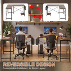 BestMassage Bureau d'ordinateur moderne en L pour bureau à domicile, bureau de jeu robuste avec support CPU et sac de rangement