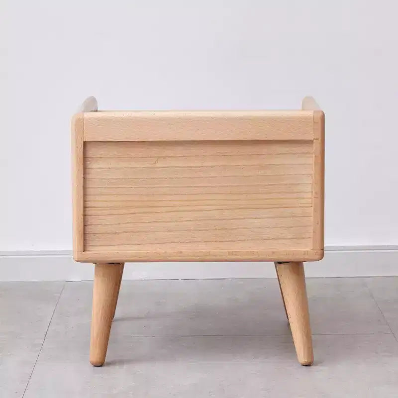 MAYEERTY Table de chevet en hêtre massif avec rangement ouvert Meuble de chevet pour chambre à coucher et salon