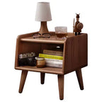 MAYEERTY Table de chevet en hêtre massif avec rangement ouvert Meuble de chevet pour chambre à coucher et salon