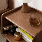MAYEERTY Table de chevet en hêtre massif avec rangement ouvert Meuble de chevet pour chambre à coucher et salon