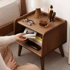 MAYEERTY Table de chevet en hêtre massif avec rangement ouvert Meuble de chevet pour chambre à coucher et salon
