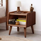 MAYEERTY Table de chevet en hêtre massif avec rangement ouvert Meuble de chevet pour chambre à coucher et salon