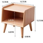 MAYEERTY Table de chevet en hêtre massif avec rangement ouvert Meuble de chevet pour chambre à coucher et salon
