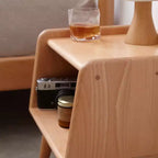 MAYEERTY Table de chevet en hêtre massif avec rangement ouvert Meuble de chevet pour chambre à coucher et salon