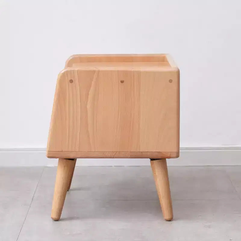 MAYEERTY Table de chevet en hêtre massif avec rangement ouvert Meuble de chevet pour chambre à coucher et salon