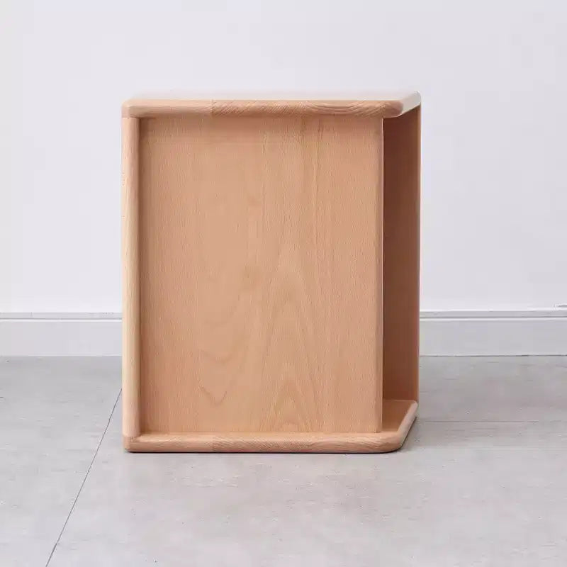 MAYEERTY Table de chevet en hêtre massif avec rangement ouvert Meuble de chevet pour chambre à coucher et salon