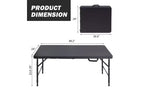Table pliante, Table pliante portable en plastique robuste avec poignée, pieds antidérapants, imperméable, facile à nettoyer, hauteur réglable, pliable