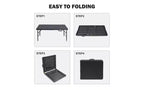 Table pliante, Table pliante portable en plastique robuste avec poignée, pieds antidérapants, imperméable, facile à nettoyer, hauteur réglable, pliable