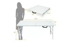 Table pliante, Table pliante portable en plastique robuste avec poignée, pieds antidérapants, imperméable, facile à nettoyer, hauteur réglable, pliable