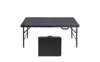 Folding Table, Heavy Duty Portable Plastic Folding Table with Handle, Anti-Slip Feet, Waterproof, Easy to Clean, Adjustable Height, Foldable