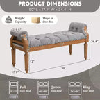 Banc capitonné Christopher Knight Home Lena de style mi-siècle moderne en bois d'hévéa et tissu, avec accoudoirs arrondis