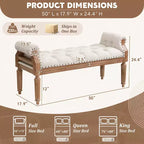 Banc capitonné Christopher Knight Home Lena de style mi-siècle moderne en bois d'hévéa et tissu, avec accoudoirs arrondis