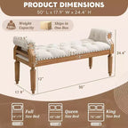 Banc capitonné Christopher Knight Home Lena de style mi-siècle moderne en bois d'hévéa et tissu, avec accoudoirs arrondis